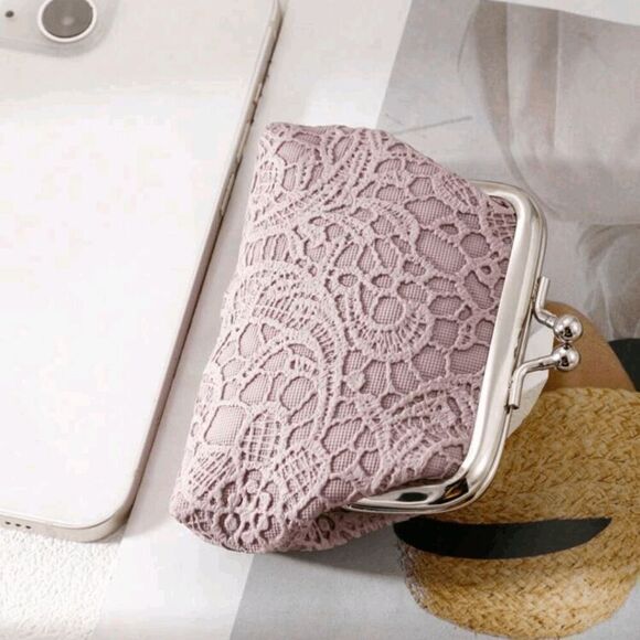 2/$21 *Brand New* Ladies Embroidered Pinkish Purple Coin Purse - Picture 2 of 5